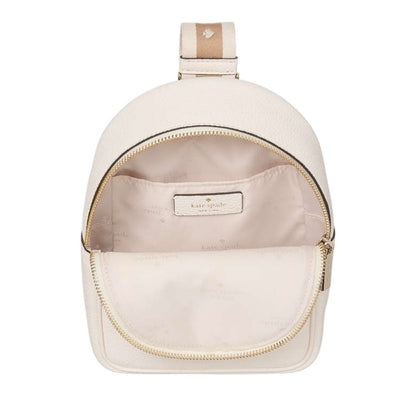 Kate Spade Ivory Cream Pebbled Leather Backpack Bump Bag NWT