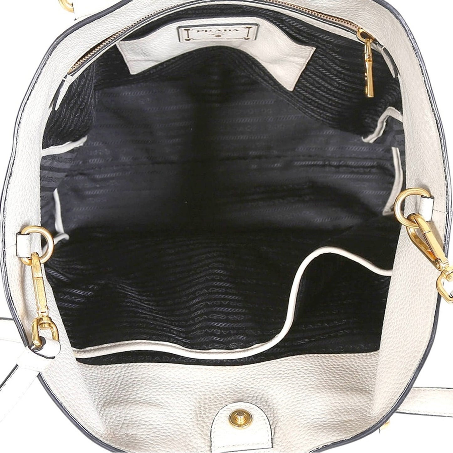 Prada Vitello Daino Front Pocket Shopping Bag in Ivory – Rare & Discontinued