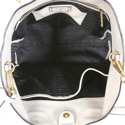 Prada Vitello Daino Front Pocket Shopping Bag in Ivory – Rare & Discontinued