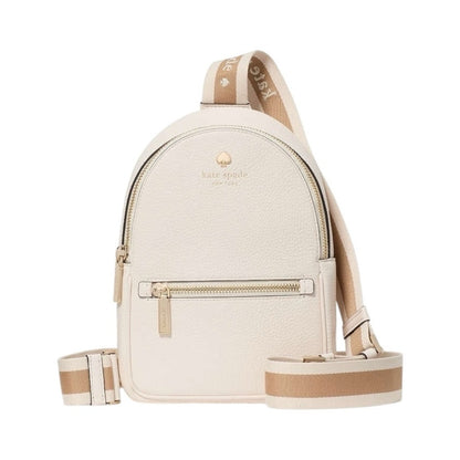 Kate Spade Ivory Cream Pebbled Leather Backpack Bump Bag NWT