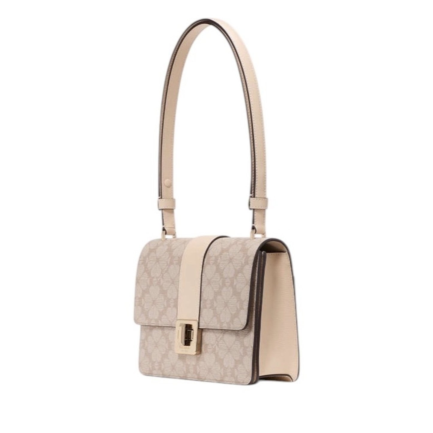 Kate Spade Cream Jacquard Spade Flower Convertible Shoulder Bag Crossbody NWT