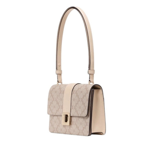 Kate Spade Cream Jacquard Spade Flower Convertible Shoulder Bag Crossbody NWT