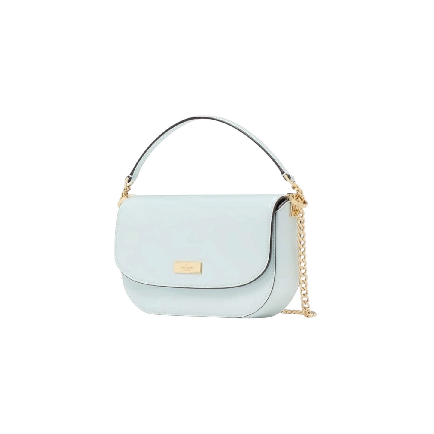 Kate Spade Krista Patent Chain Crossbody Hazy Morning Blue Shoulder Bag NWT