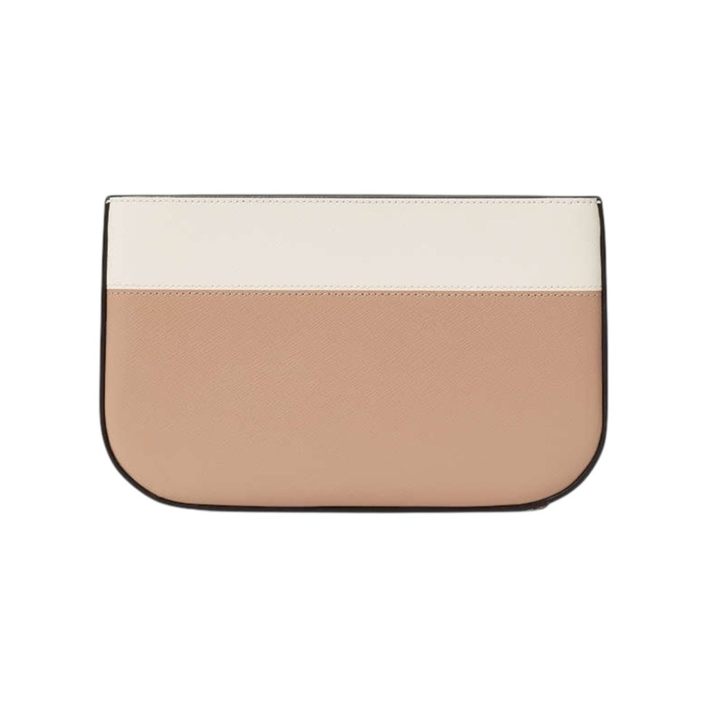 Kate Spade Cream & Tan Saffiano Leather & Gold Wristlet Pochette hand Bag NWT