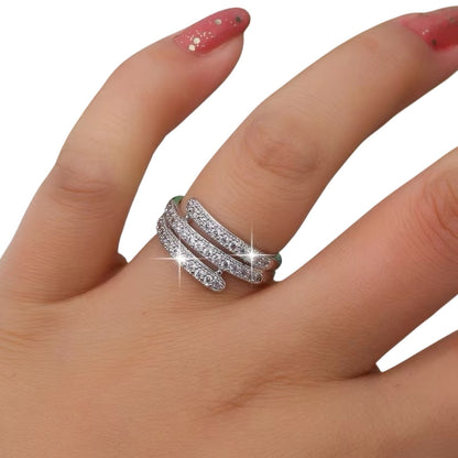 Sparkling Cubic Zirconia Stainless Steel Ring