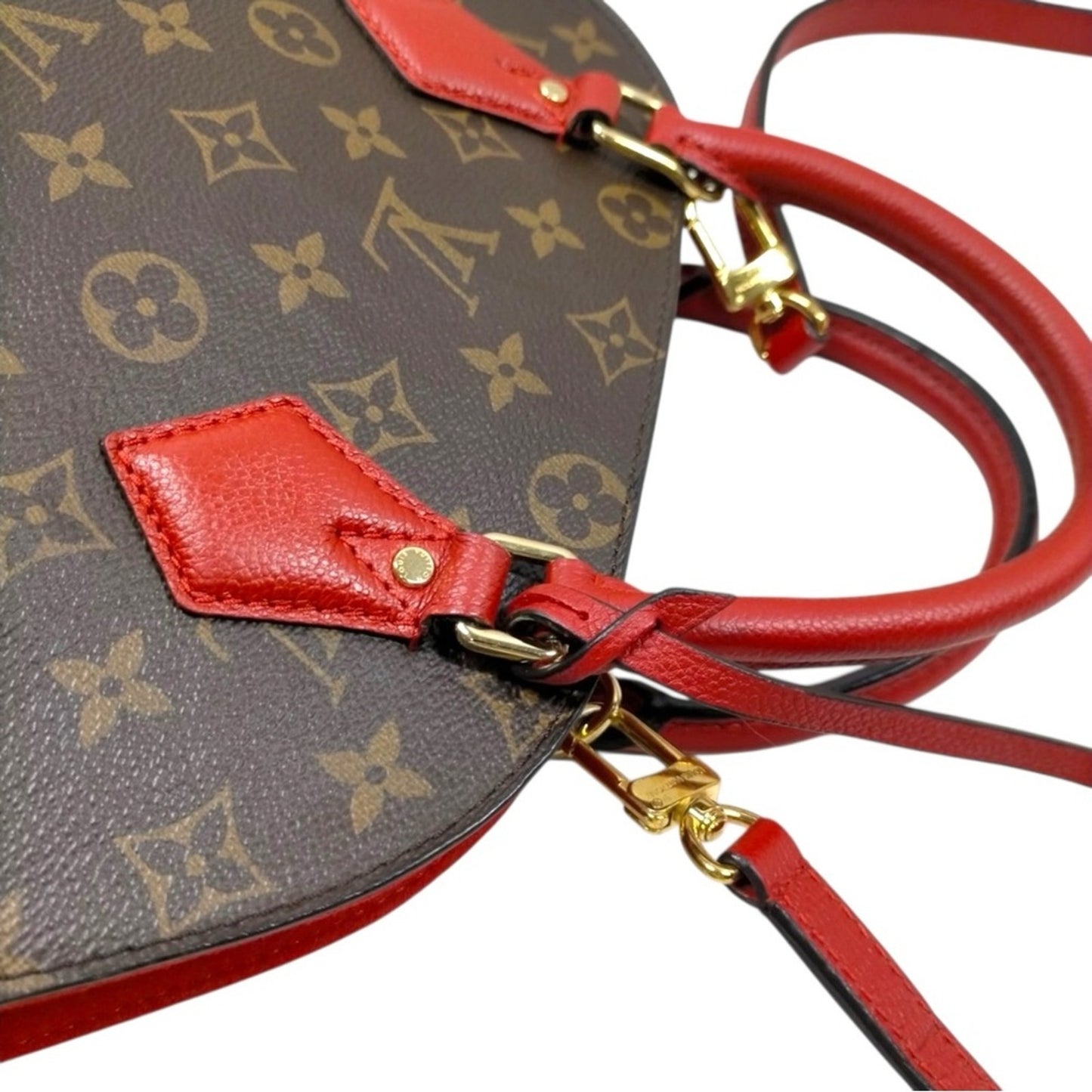 Like New Rare Louis Vuitton Alma B’N’B Monogram Cerise Red | LV Dome Satchel