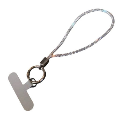 Silver Crystal Sparkle Rhinestone Phone Wrist Lanyard | Hands-Free Phone Charm