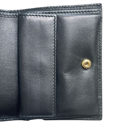 Authentic NWOT Prada Black Saffiano Leather Monochrome Compact Wallet w/ Box