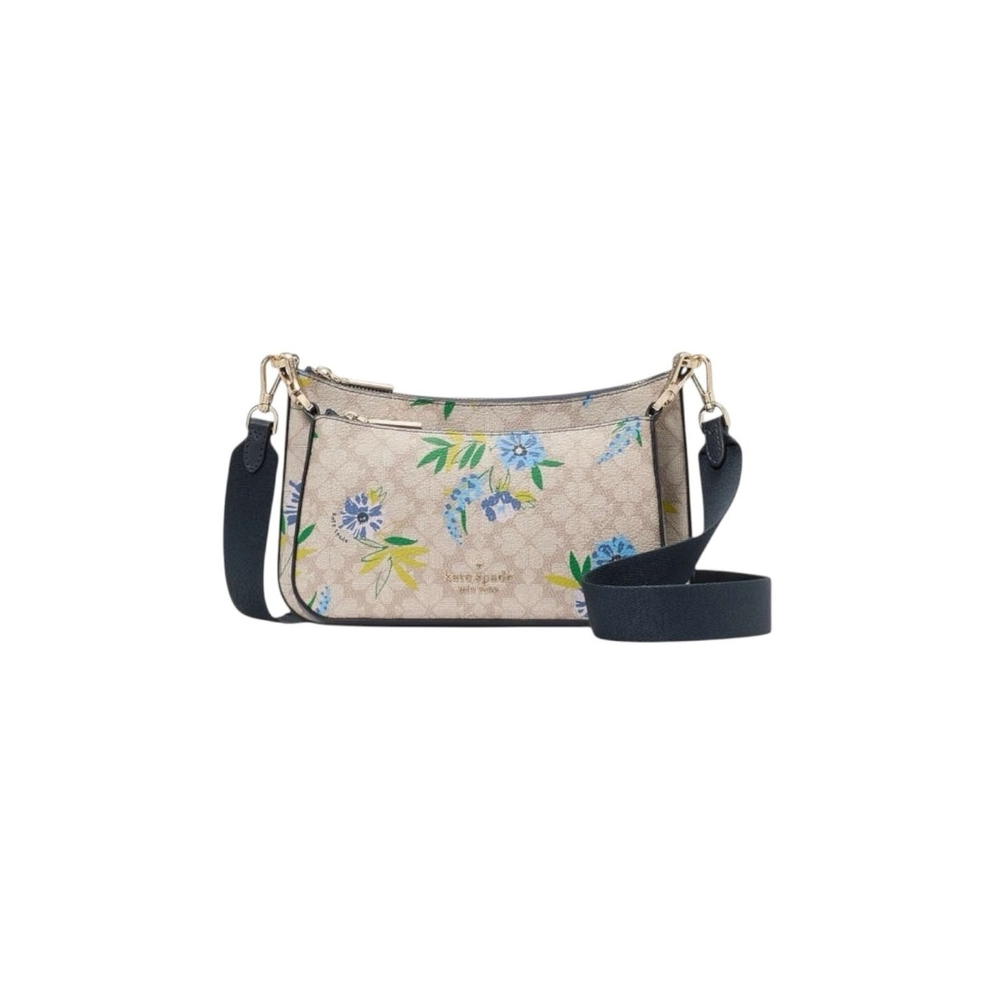 Kate Spade 2-in-1 Cream Blue Floral Convertible Crossbody Bag Set NWT $349 MSRP