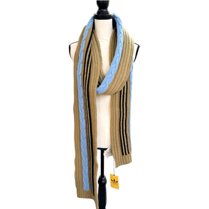 NWT Unisex Adidas x Gucci 100% Wool Cable Knit Extra Long Scarf | Made in Italy