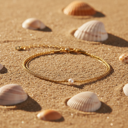 Beach Lifestyle — Gold Pearl Anklet
