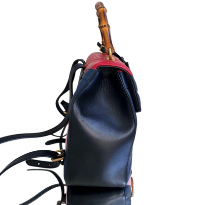 RARE Gucci Queen Margaret Tropuntata Bamboo Multicolor Backpack Pearl Bee Clasp