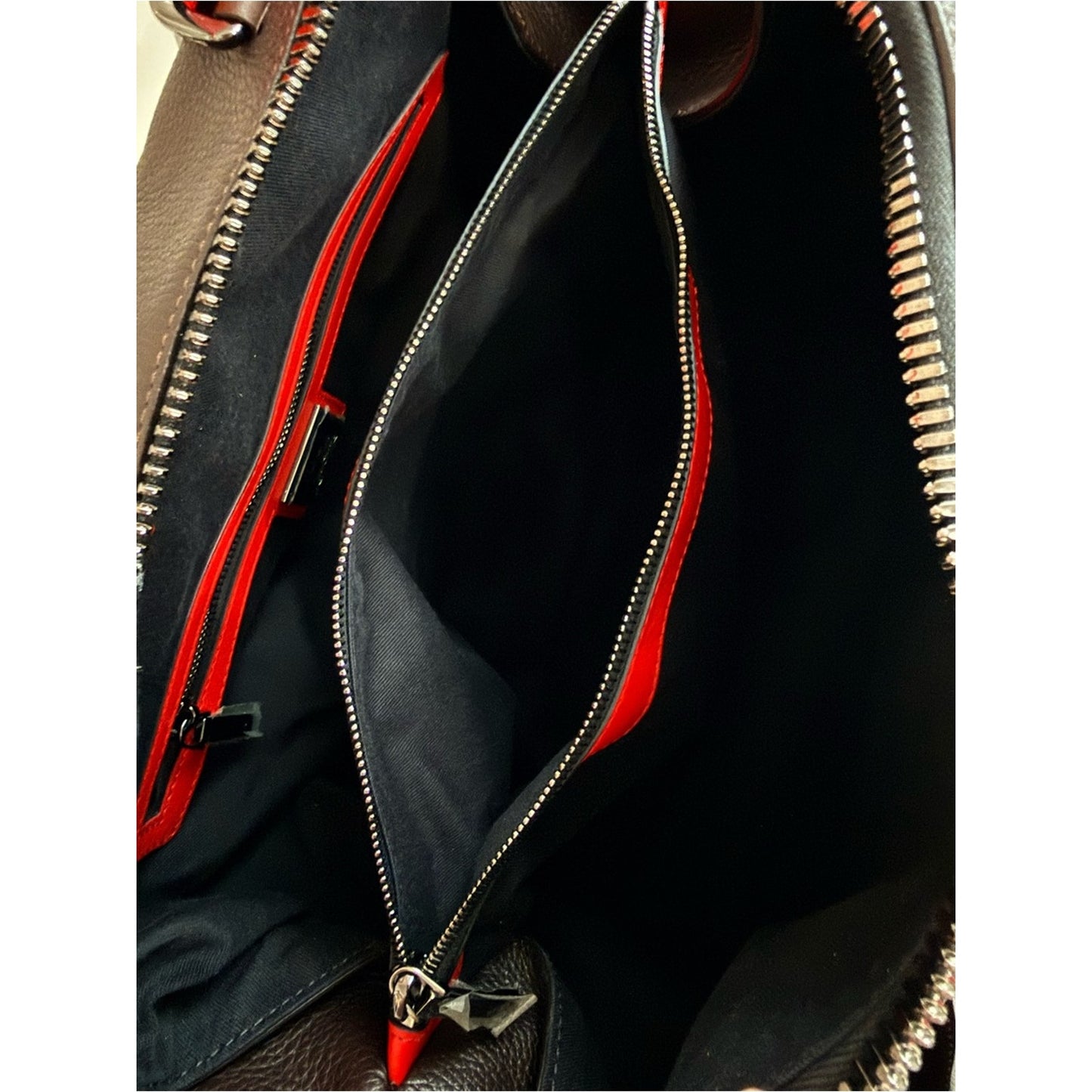 Christian Louboutin Bagdamon Boston Tote Brown Leather Crest Red Sole Travel Bag