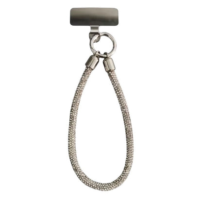 Silver Crystal Sparkle Rhinestone Phone Wrist Lanyard | Hands-Free Phone Charm