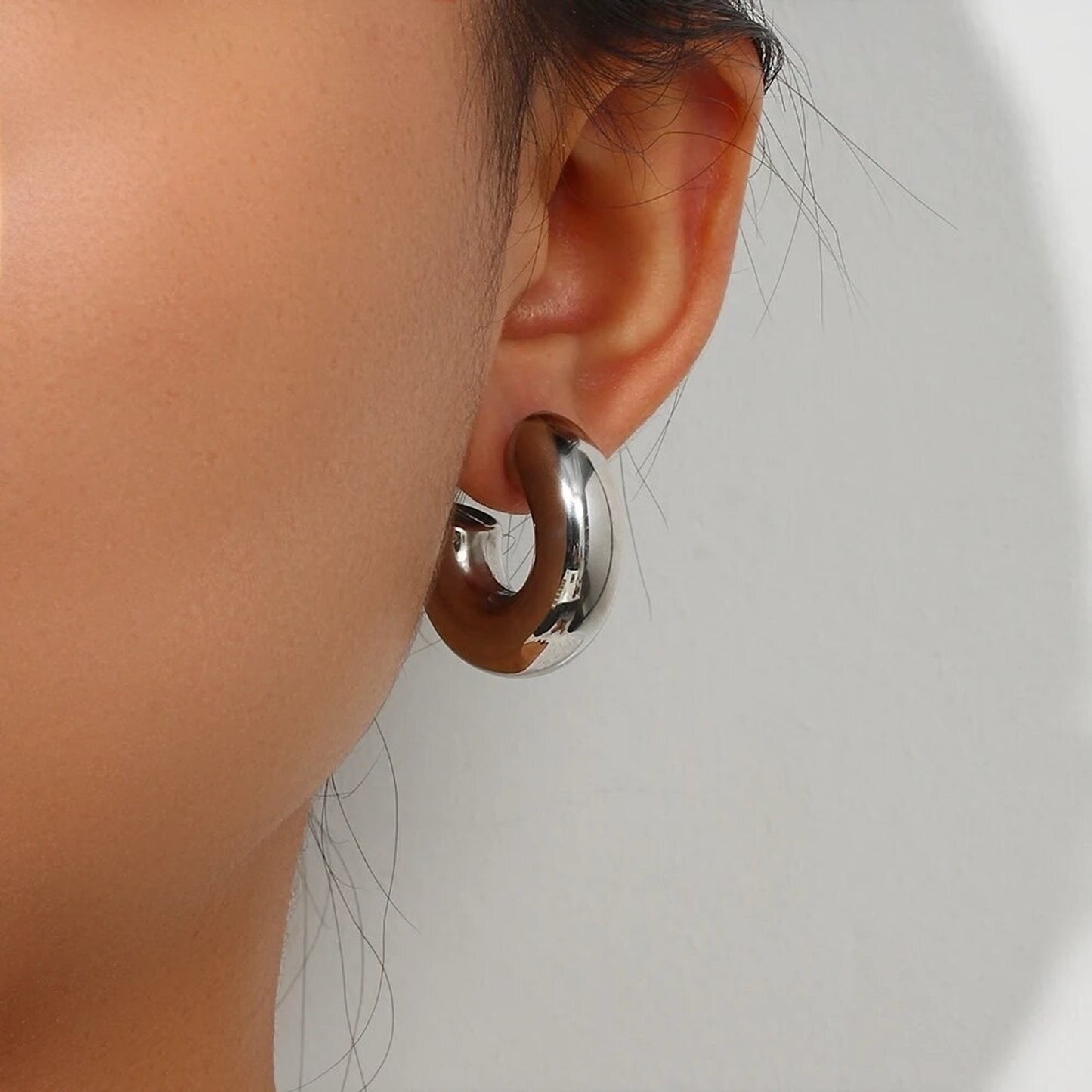 Havana Hoops – 18k Gold Plated Stainless Steel Bold Sculptural Earrings
