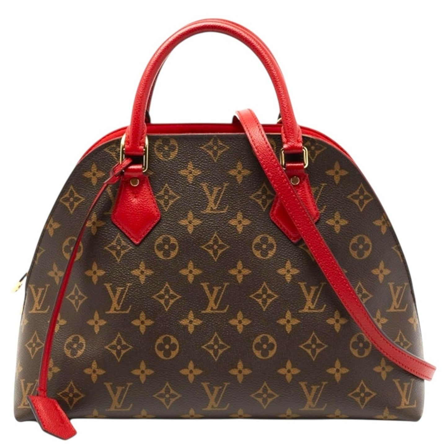 Like New Rare Louis Vuitton Alma B’N’B Monogram Cerise Red | LV Dome Satchel