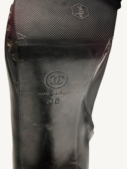 Chanel outsole stamp showing interlocking CC, Made in Italy and size 36
