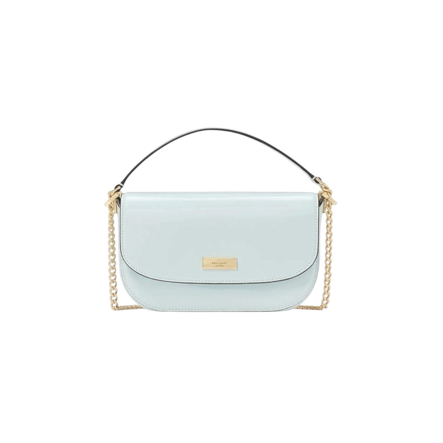 Kate Spade Krista Patent Chain Crossbody Hazy Morning Blue Shoulder Bag NWT