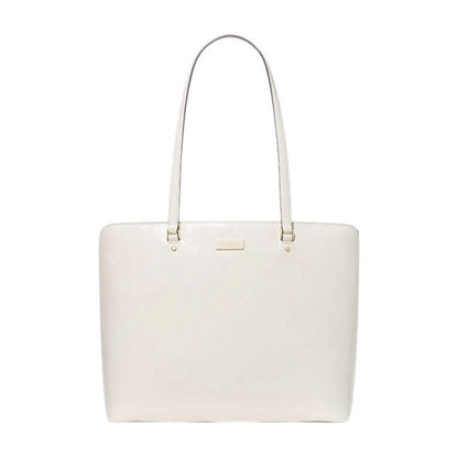 kate spade Bridget Cream Crinkle Patent Large Tote / Gold Accents