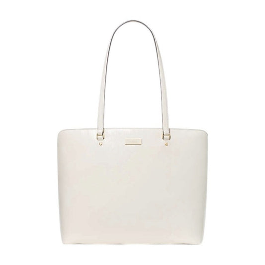 kate spade Bridget Cream Crinkle Patent Large Tote / Gold Accents