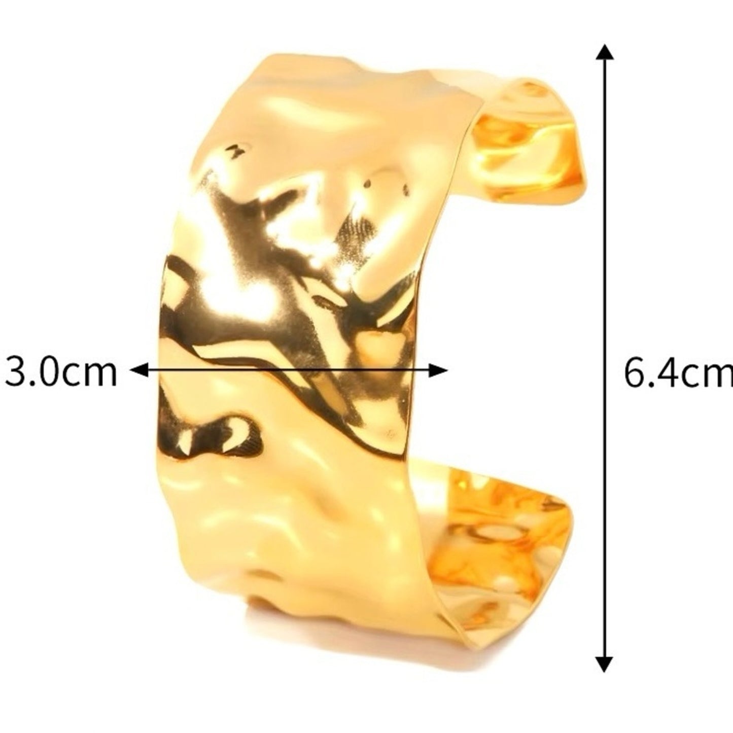 Santorini Cuff –18K Gold or Silver PVD Plated Stainless Steel Wide Cuff Bracelet