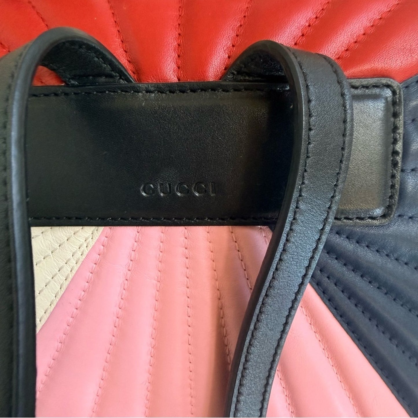 RARE Gucci Queen Margaret Tropuntata Bamboo Multicolor Backpack Pearl Bee Clasp