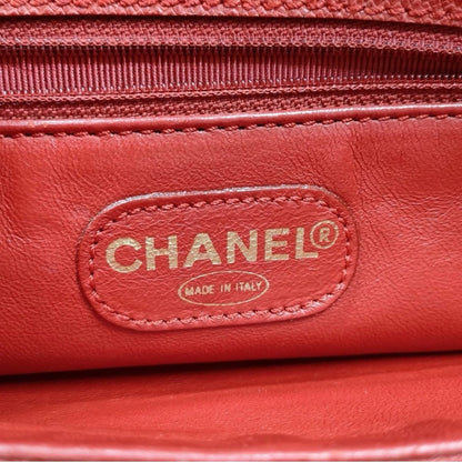 Authentic Chanel Rare Red Caviar Leather Large Tote Bag — Serial 5581084