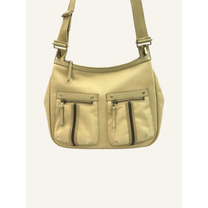 Gucci Sherry Line Beige Canvas Crossbody / Shoulder Hobo Bag Adjustable Strap