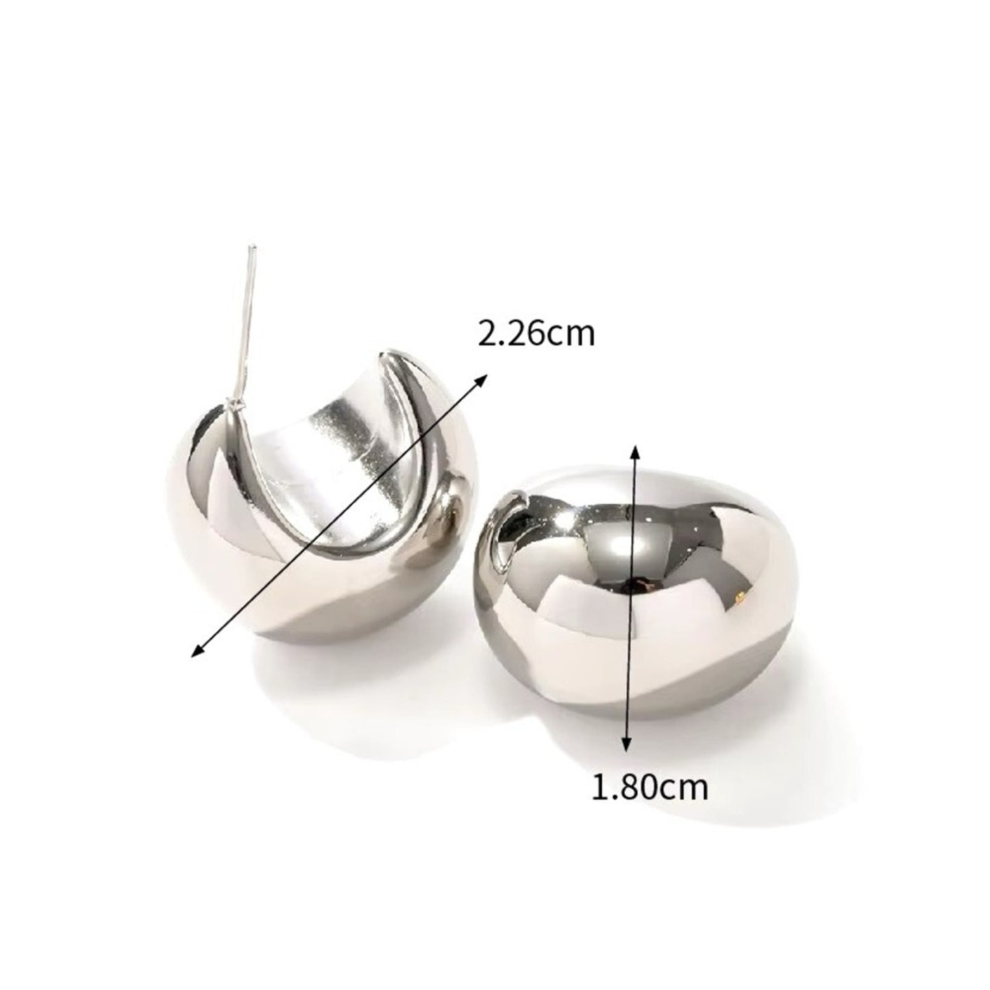 Hallow Dome Shaped Lightweight 18K Gold Plated Stainless Steel Earrings