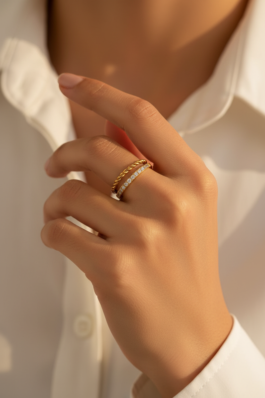 Double Band Ring — Hand Lifestyle Shot