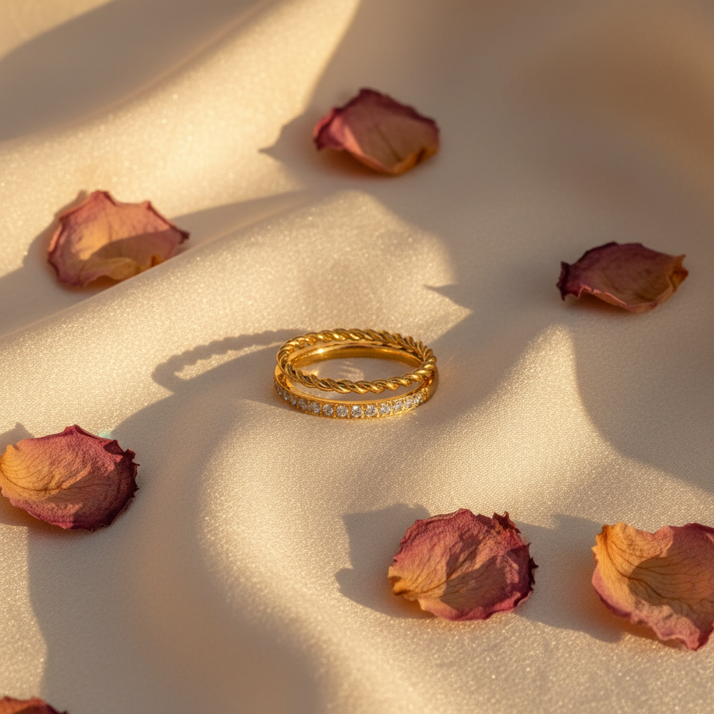 Double Band Ring — Silk Flat Lay