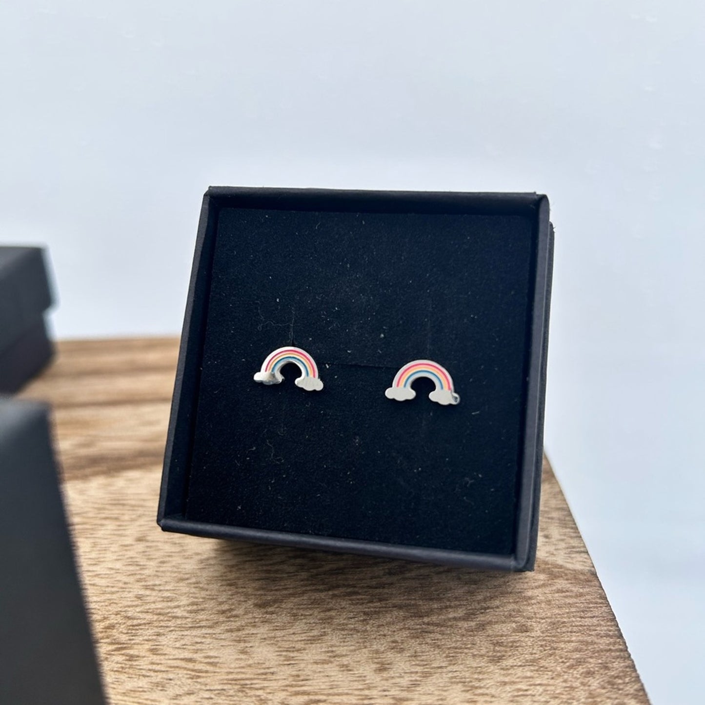 Rainbow Cloud Stud Earrings – 18k Gold-Plated Hypoallergenic Stainless Steel