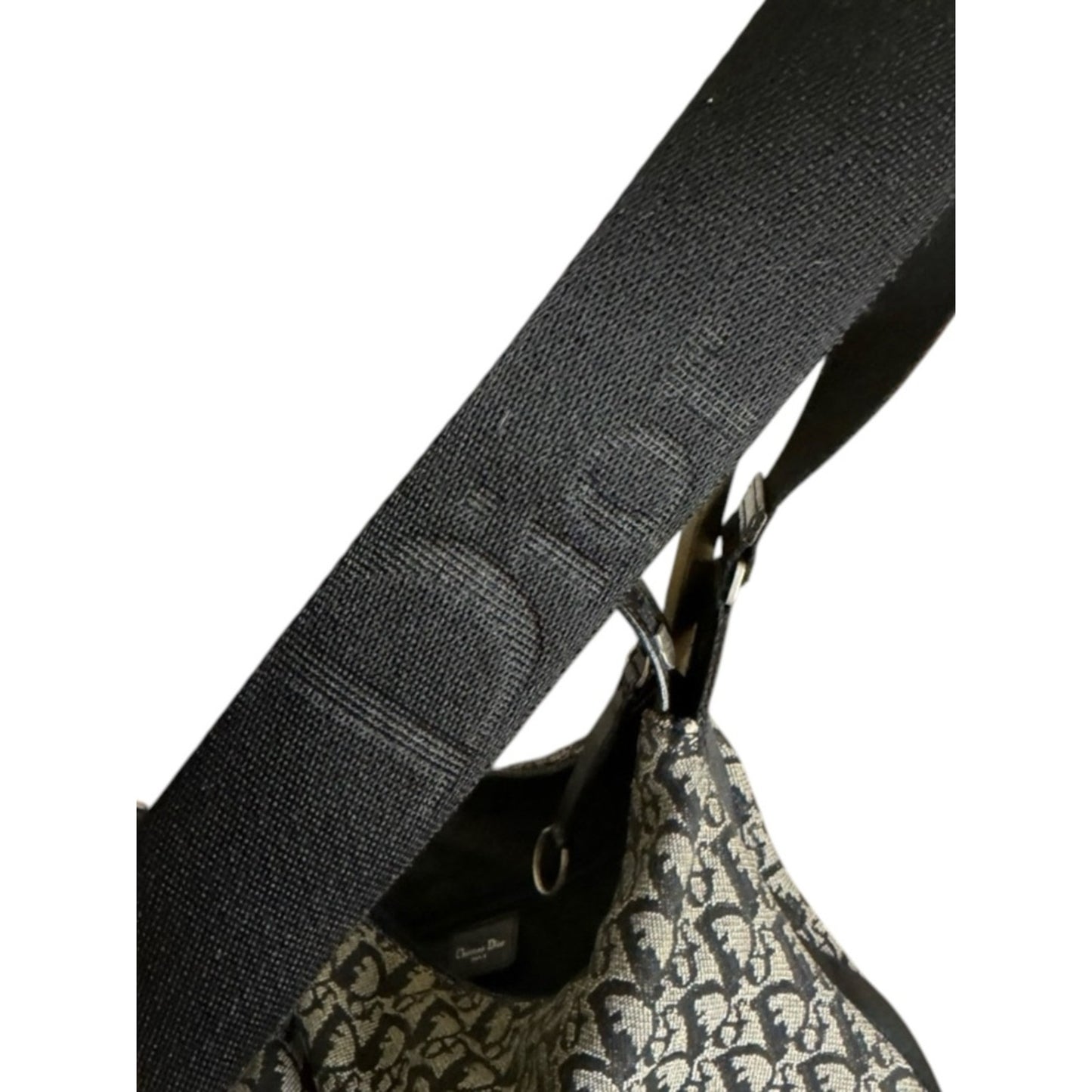Christian Dior Y2K Vintage Trotter Crossbody Bag Black Diorissimo Galliano 2002