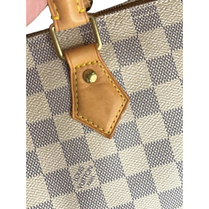 Louis Vuitton Damier Azur Speedy 30 Bag in White and Tan Excellent Condition