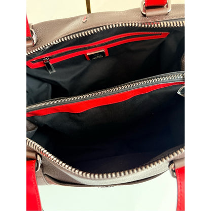Christian Louboutin Bagdamon Boston Tote Brown Leather Crest Red Sole Travel Bag