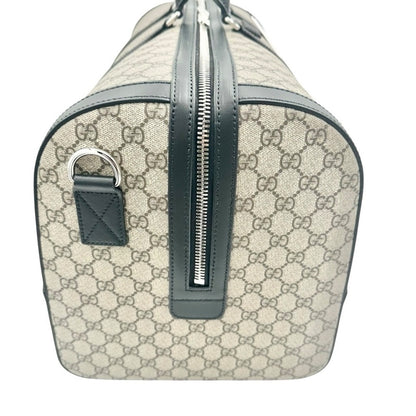 NWT Full Set Gucci GG Supreme Leather Trim X-Large Travel Duffel Bag Beige/Black