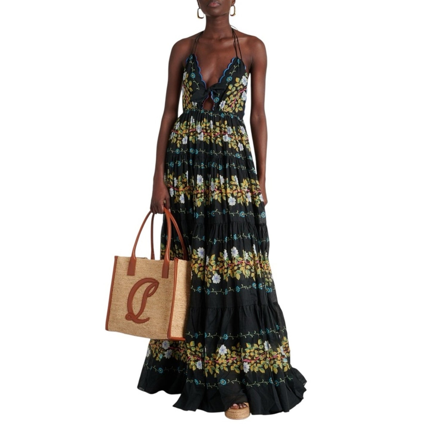 Christian Louboutin By My Side Large Raffia Tote Bag – Natural/Cuoio NWT