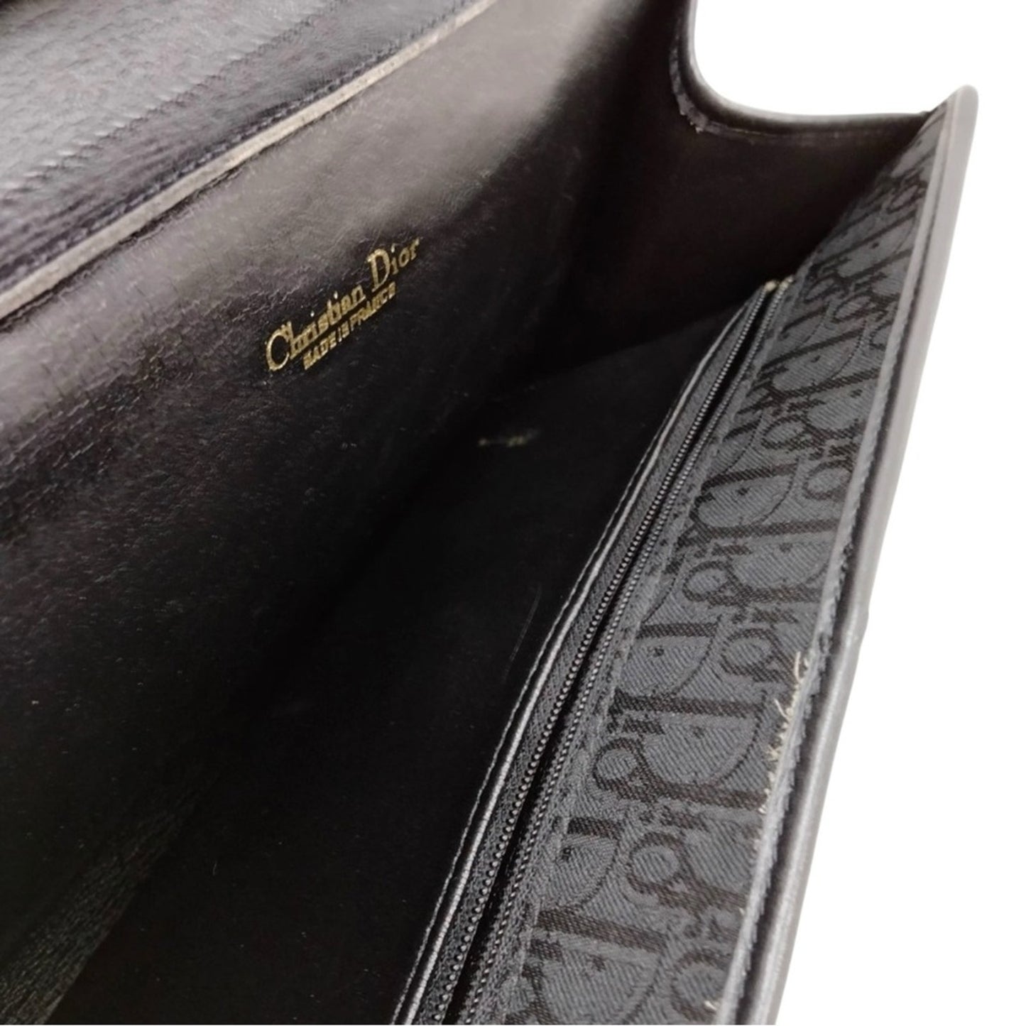 Christian Dior Vintage Black Trotter Canvas Chain Crossbody/Shoulder Bag/ Clutch