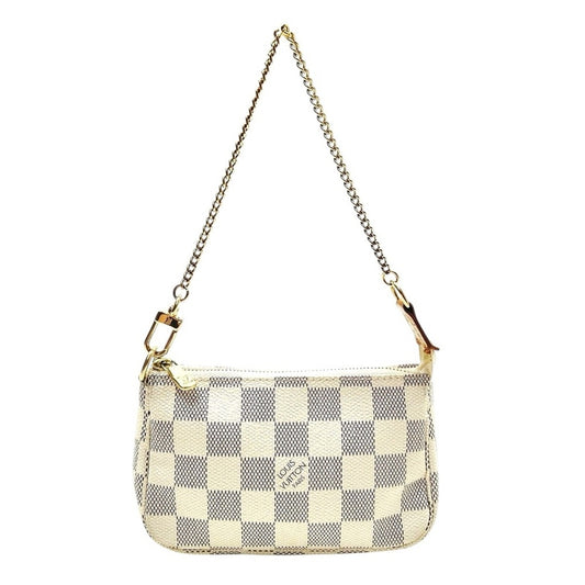 Louis Vuitton Mini Pochette Accessories Damier Azur N58010 Chain Pouch France