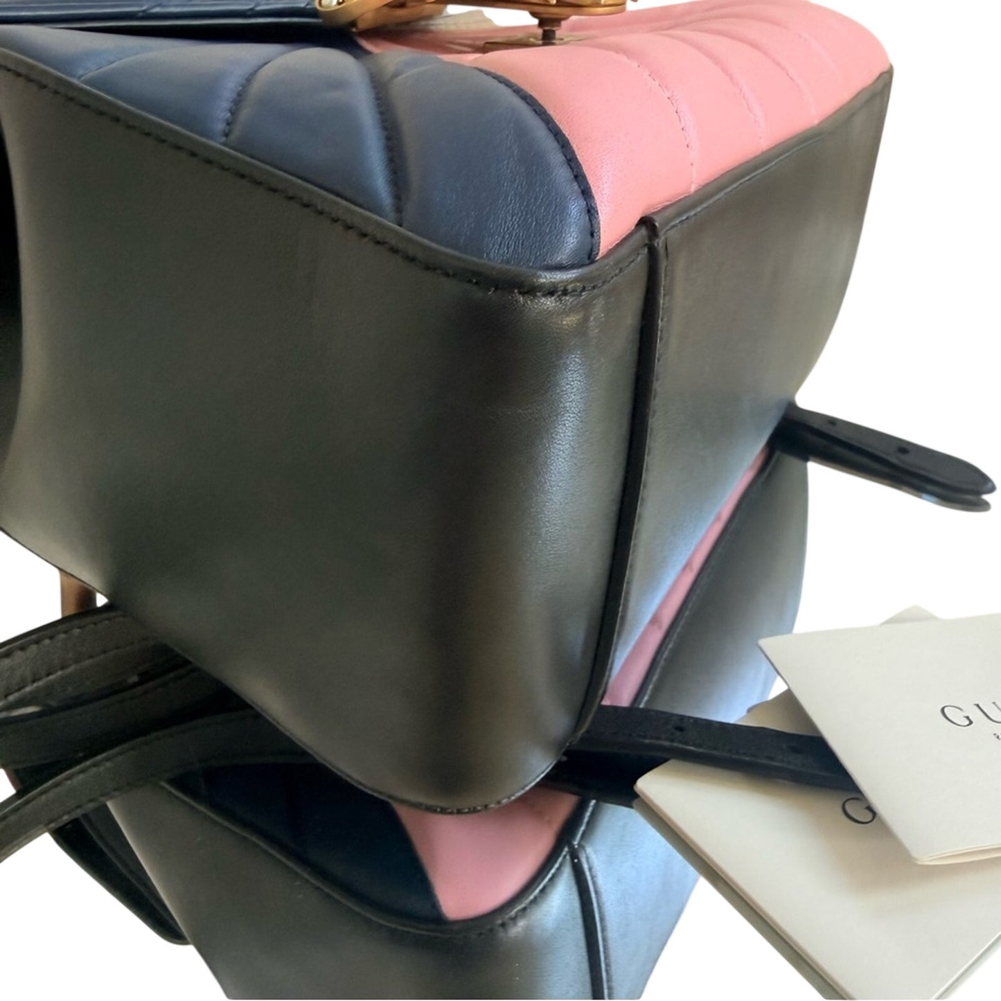 RARE Gucci Queen Margaret Tropuntata Bamboo Multicolor Backpack Pearl Bee Clasp