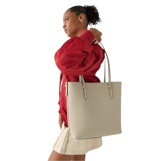 Kate Spade Cream Leather Tote Computer Juliette Neutral Bag $399 Retail NWT