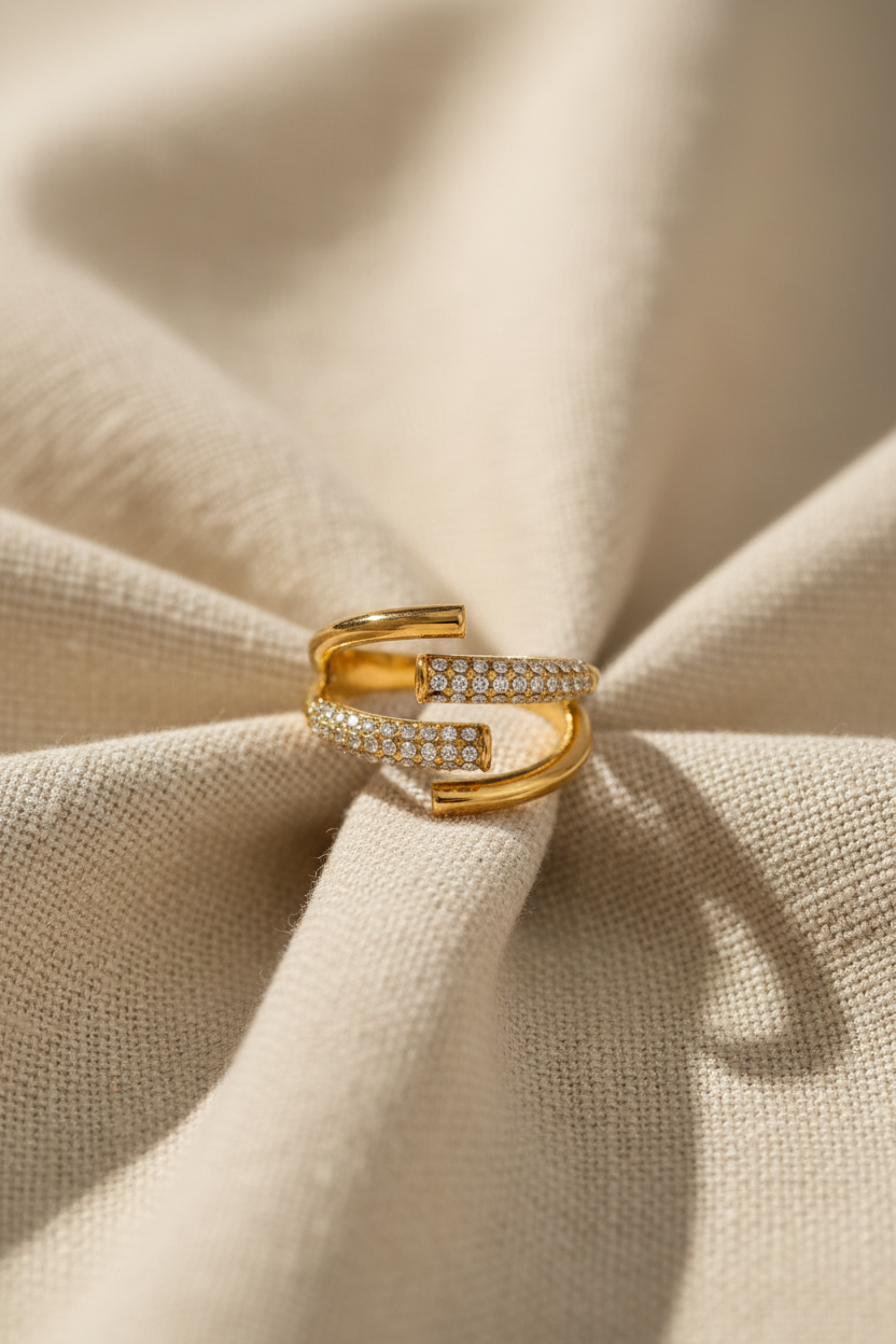 Gold Double-Wrap Nail Ring — Linen Scene