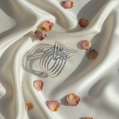 The Aile Silver — Silk Flat Lay