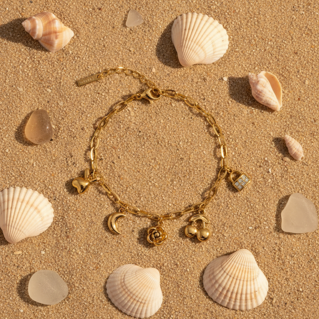 The Celeste — Gold Beach Flat Lay