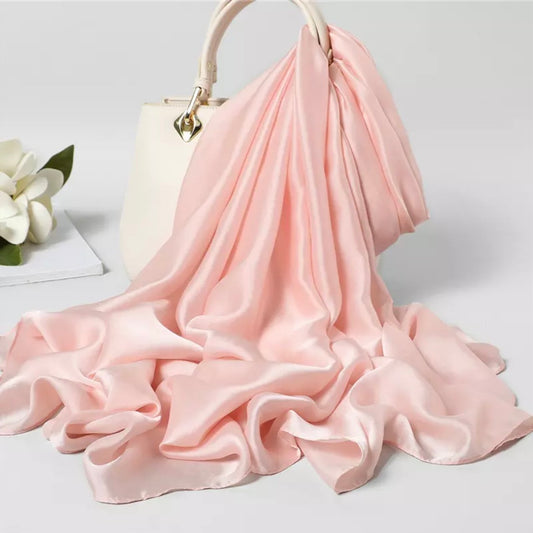 Blush Serenity Silk-Emulation Satin Large Scarf