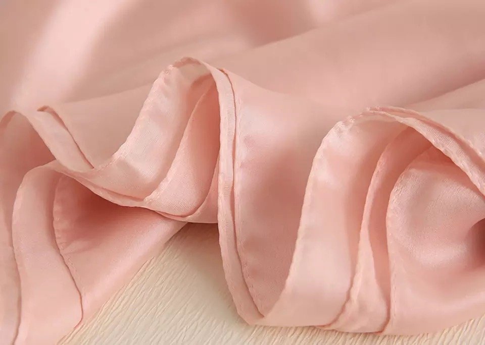 Blush Serenity Silk-Emulation Satin Large Scarf